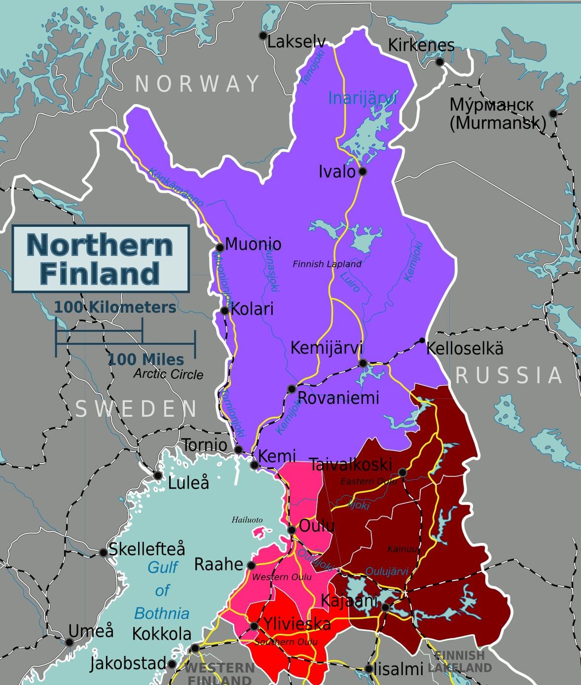 ਨਕਸ਼ਾ ਦੇ ਉੱਤਰੀ Finland