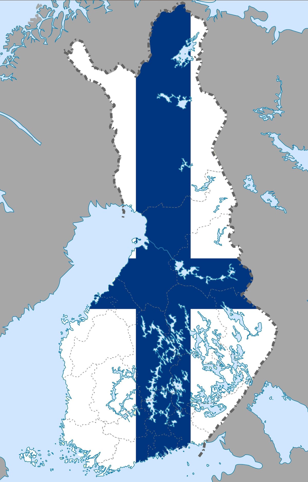 Finland ਦਾ ਨਕਸ਼ਾ ਝੰਡਾ