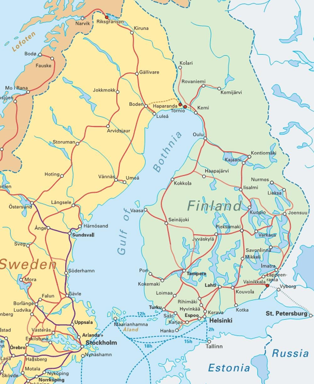 Finland ਗੱਡੀ ਦਾ ਨਕਸ਼ਾ