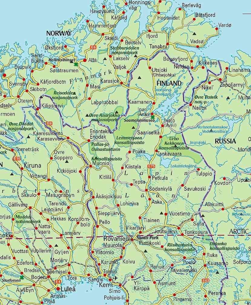 ਨਕਸ਼ਾ ਦੇ Finland ਹਾਈਕਿੰਗ