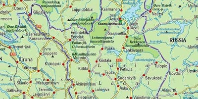ਨਕਸ਼ਾ ਦੇ ਰੂਸ ਅਤੇ lapland